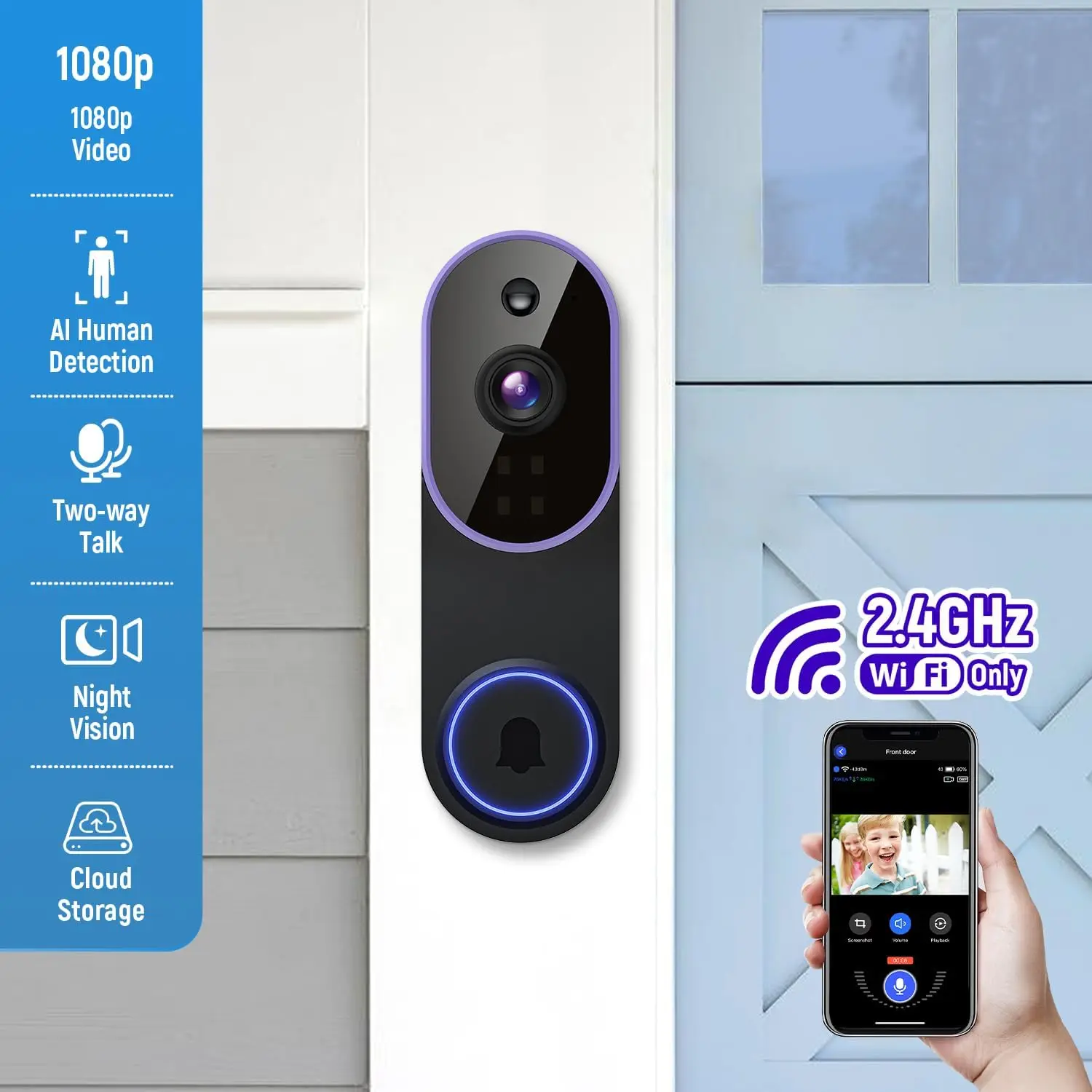 Smart Wireless Video Doorbell Camera Night Vision - Image 1