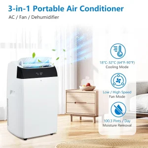 14000 BTU Portable Air Conditioners, 3-In-1